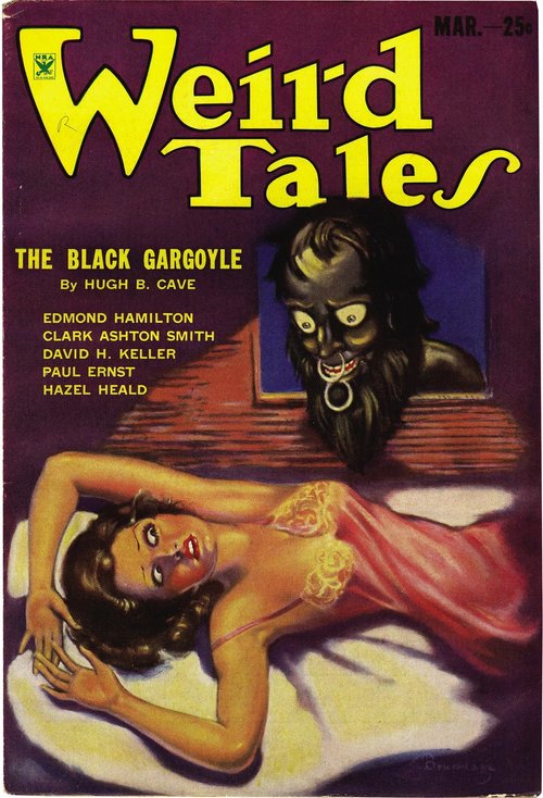 Weird Tales March 1934 – 'The Black Gargoyle' Demon at the Window Cover