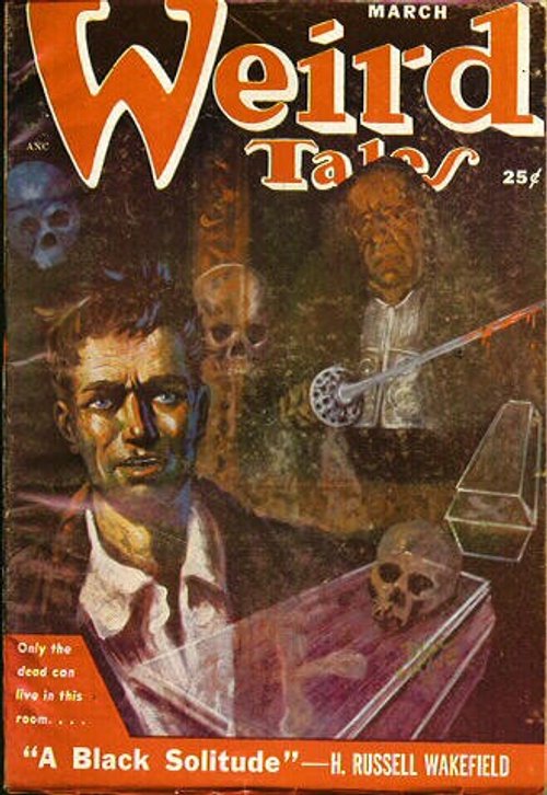 Weird Tales March Issue: 'A Black Solitude' Skull-Haunted Horror Cover
