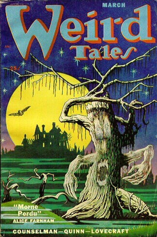 Weird Tales March Issue – Lovecraft Gothic Swamp Horror Cover Art