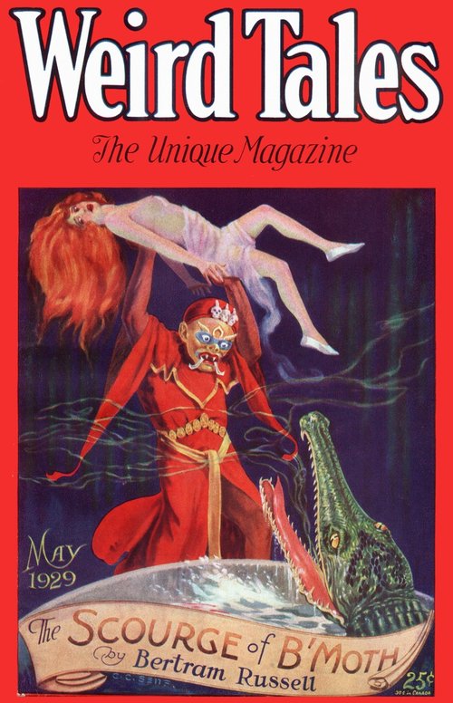 Weird Tales May 1929 — The Scourge of B'Moth Demon Sorcerer Cover