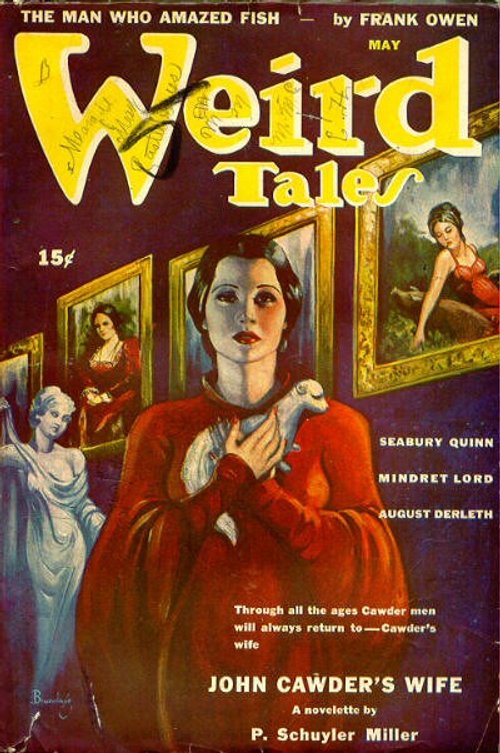 Weird Tales May 1937 – John Cawder's Wife, Blue-Skinned Woman with Portraits
