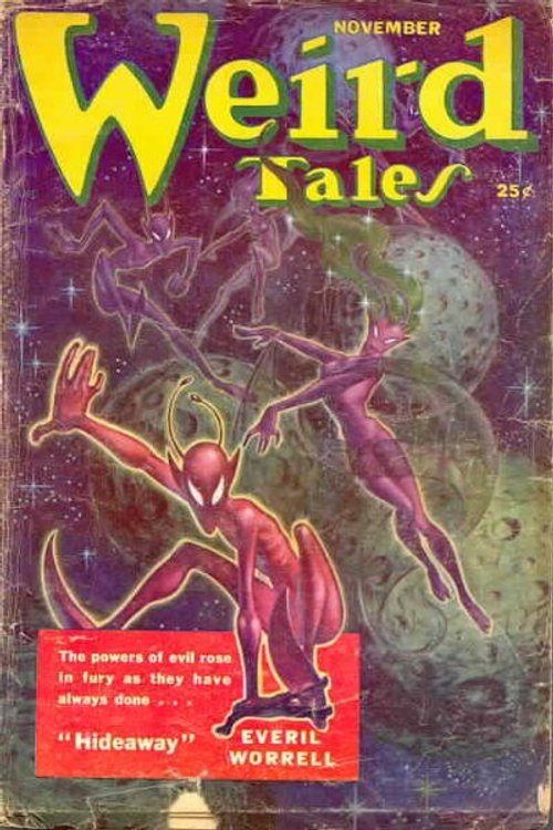 Demon Entities Battle in Deep Space – Weird Tales November Cover