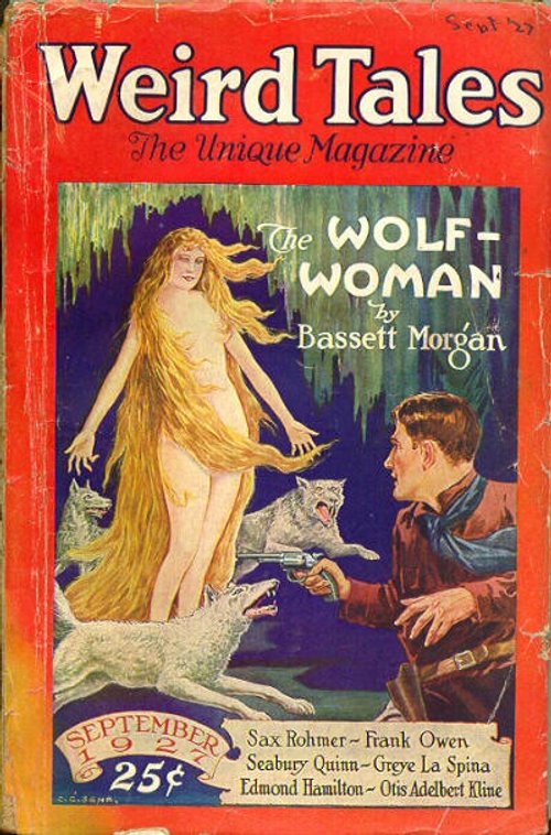 Wolf-Woman Cover, Weird Tales September 1927 — C.C. Senf