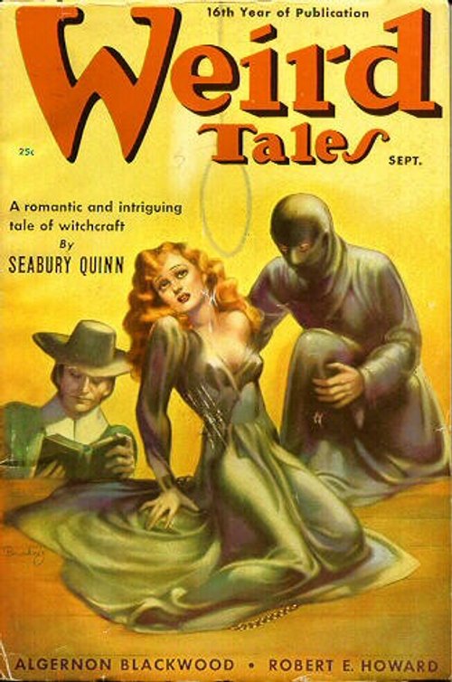 Weird Tales Sept — Seabury Quinn Witchcraft Cover, Masked Sorcerer