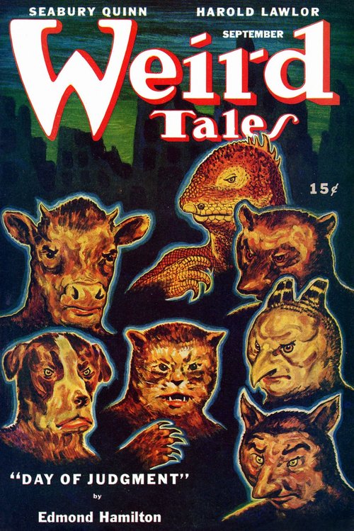 Weird Tales September — 'Day of Judgment' Beast-Men Cover, Edmond Hamilton