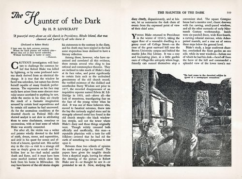 Lovecraft's 'Haunter of the Dark' Interior Art, Weird Tales Dec 1936