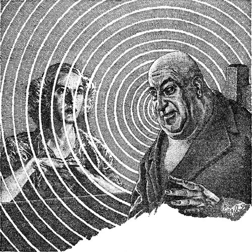 Virgil Finlay 1936 Telepathy/Mind-Wave Pulp Illustration – Two Figures