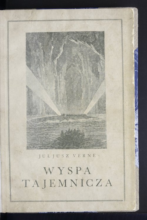 Nautilus Searchlight in Cave — Jules Verne's Mysterious Island, Polish Ed. 1929