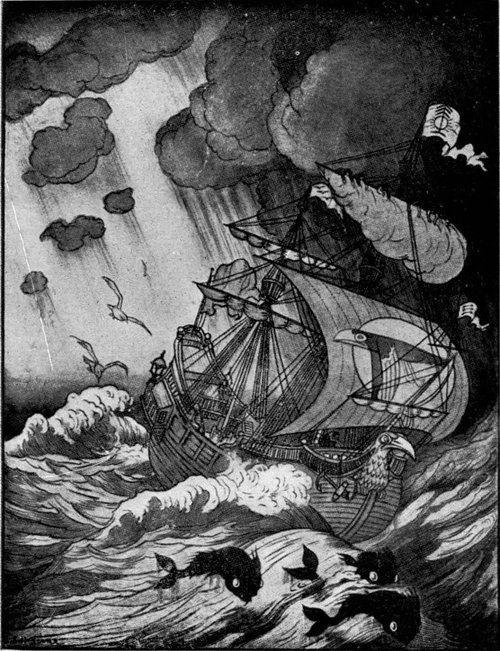 Ship on the River Yann — Dunsany's 'Idle Days on the Yann' Fantasy Illustration