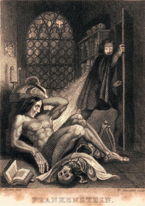 Frankenstein 1831 — Théodore von Holst's Creature Awakens, Engraved by W. Chevalier