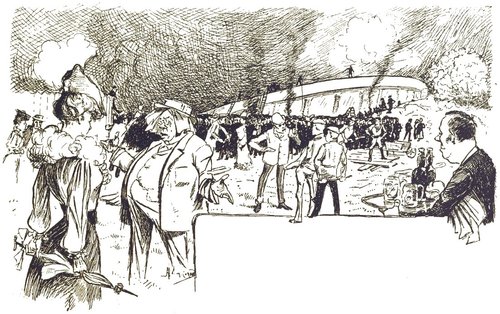 Martian Cylinder Landing Panic — H.G. Wells War of the Worlds 1906 French Edition