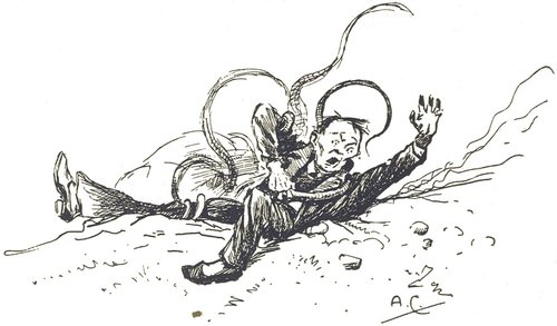 Martian Tentacle Attack — H.G. Wells 'War of the Worlds' 1906 French Edition
