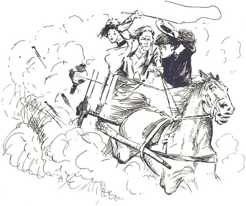 H.G. Wells' War of the Worlds 1906 French Edition – Panicked Carriage Flight