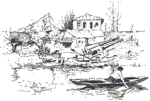 Henrique Alvim Corrêa – Martian Devastation Seen from River, War of the Worlds 1906