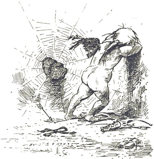 Martian Creature Tears Through Web — H.G. Wells War of the Worlds 1906