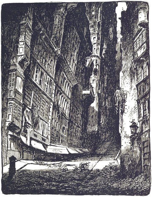Deserted Paris Street, H.G. Wells' War of the Worlds French Edition 1906