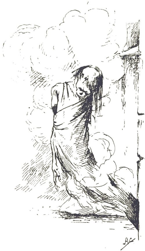 Gaunt Martian Figure Emerges in Smoke — H.G. Wells War of the Worlds 1906