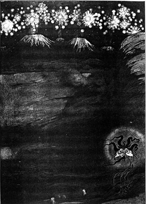 Alien Tentacled Creature on Dark Otherworldly Terrain — The Sword of Welleran