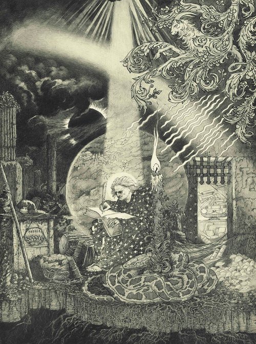 Sidney Sime's The Apocalypse II — Wizard, Serpent & Celestial Chaos