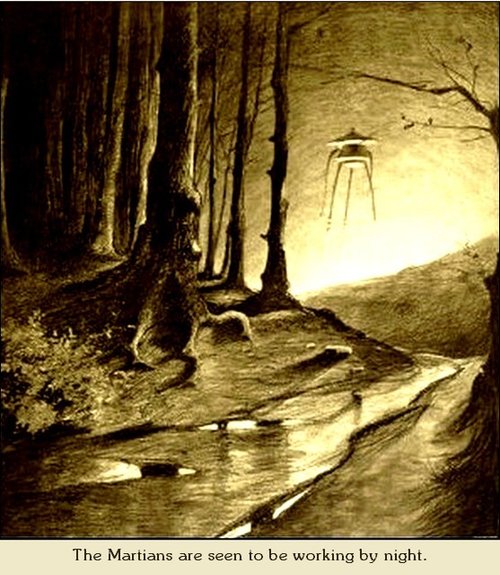 Henrique Alvim Corrêa's Martian Tripod by Night – War of the Worlds 1906