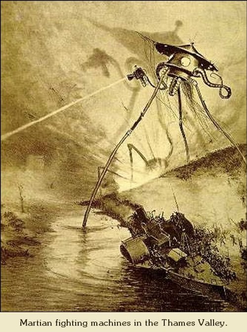 Henrique Alvim Corrêa's Martian Tripod Attacks Thames Valley, War of the Worlds 1906