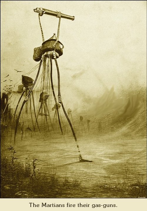 Henrique Alvim Corrêa's Martian Tripods Fire Gas-Guns, War of the Worlds 1906