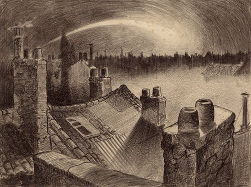 Henrique Alvim Corrêa: Martian Comet Over London Rooftops, War of the Worlds 1906