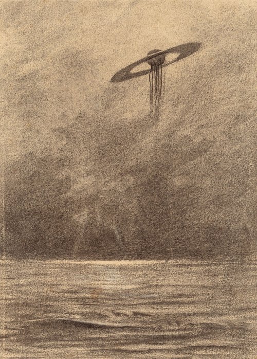 Henrique Alvim Corrêa's Martian Fighting Machine Over Water, War of the Worlds 1906