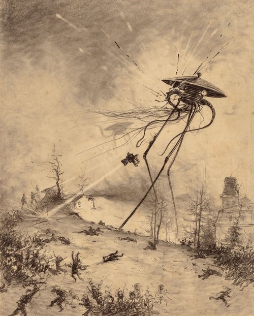 Henrique Alvim Corrêa – Martian Tripod Falling, War of the Worlds 1906