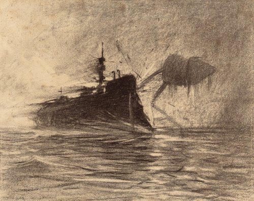 Henrique Alvim Corrêa – Martian Tripod Destroys Warship, War of the Worlds 1906