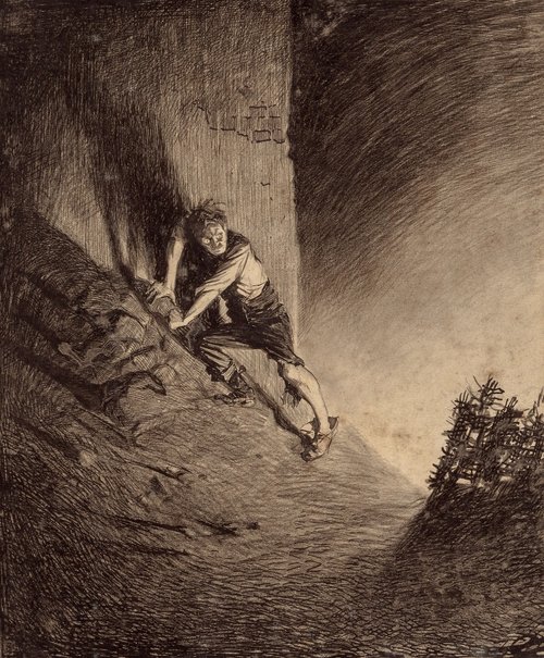 Henrique Alvim Corrêa – War of the Worlds: Man Scaling Alien Terrain, 1906