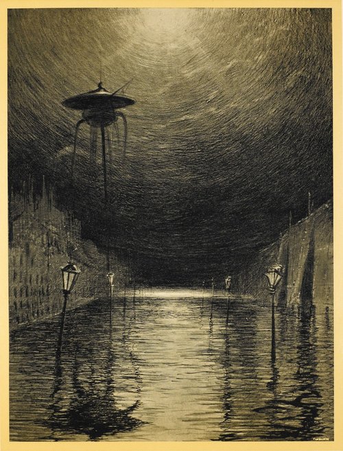 Henrique Alvim Corrêa – Martian Tripod Over Flooded London, War of the Worlds 1906
