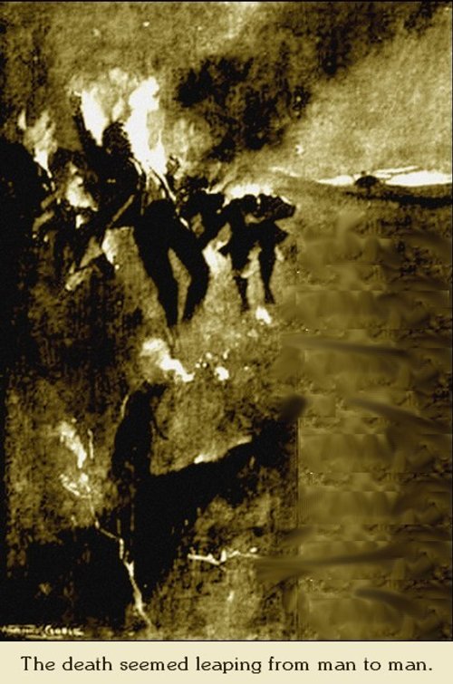 Warwick Goble's War of the Worlds – Death Leaping Man to Man