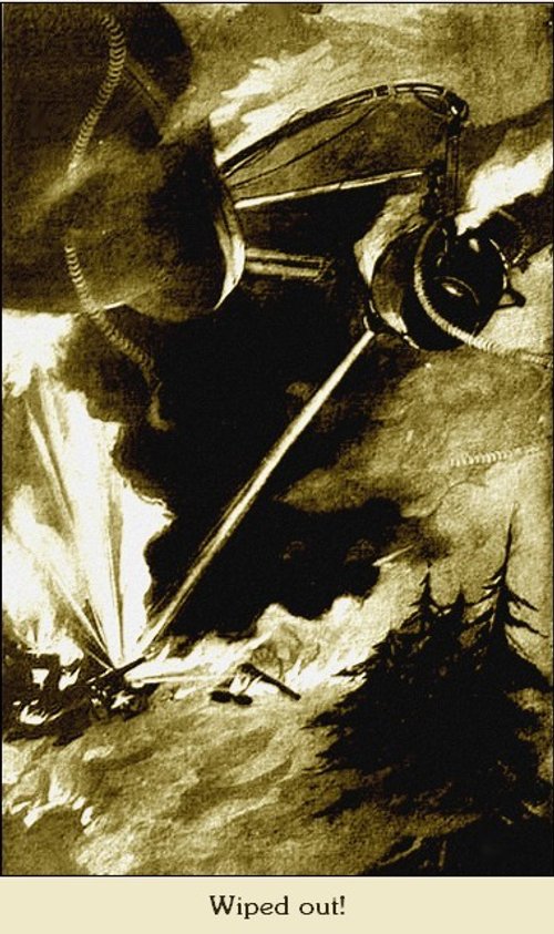 Warwick Goble's Martian Tripod Destruction – War of the Worlds 1897