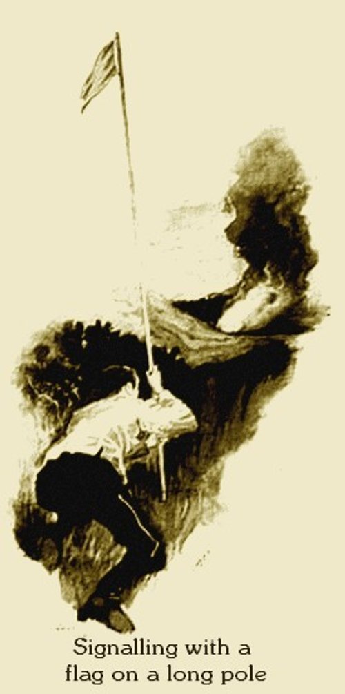 Warwick Goble's War of the Worlds – Signalling with a Flag on a Long Pole