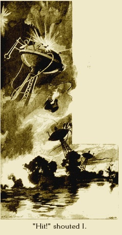 Warwick Goble's Martian Tripod Destroyed – War of the Worlds 1897