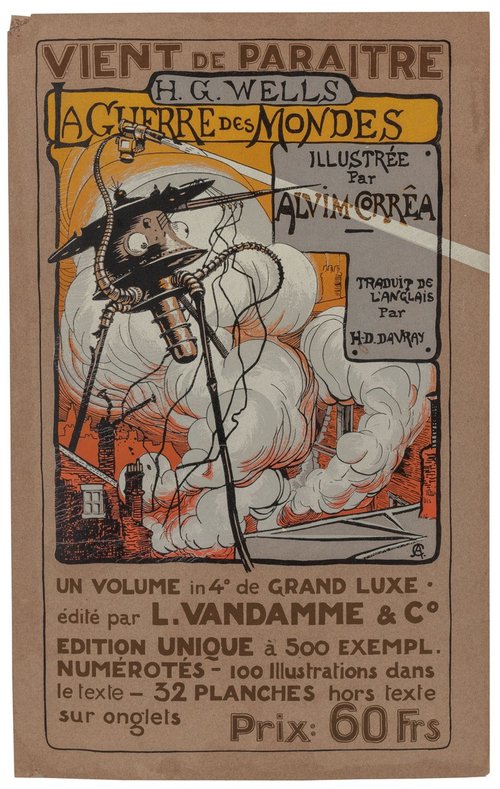 Alvim Corrêa's Martian Tripod — La Guerre des Mondes 1906 French Edition Poster