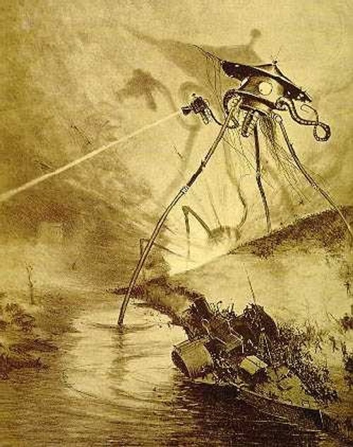 War of the Worlds Martian Tripod Heat-Ray Attack – Alvim Corrêa 1906