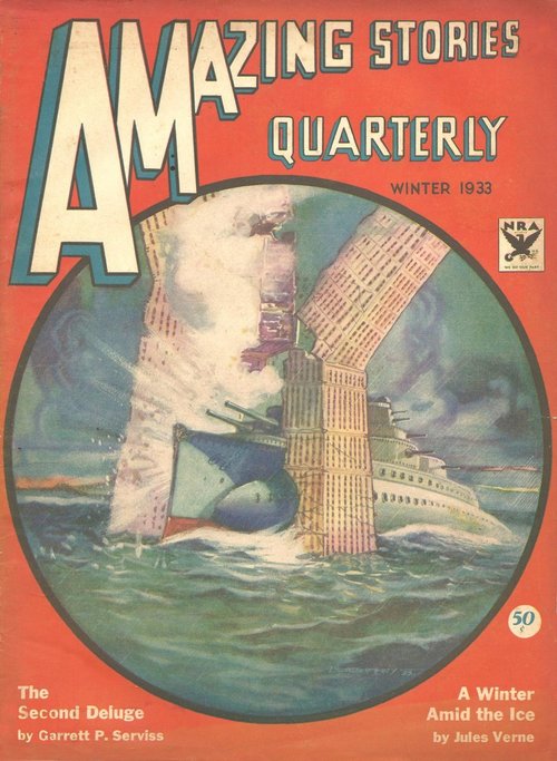 Skyscraper Battleships Clash in The Second Deluge — Amazing Stories Quarterly Winter 1933
