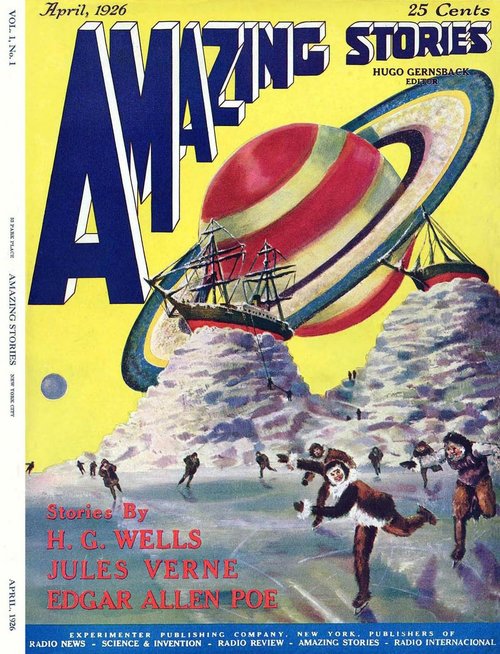 Amazing Stories Vol.1 No.1 – Saturn Looms Over Arctic Ship, April 1926