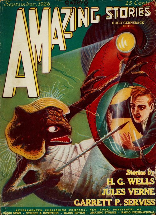 Frank R. Paul's Monster Attacks Scientist, Amazing Stories September 1926