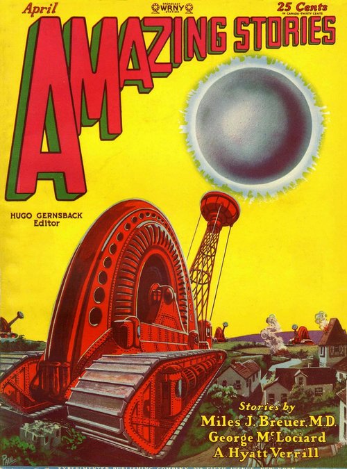 Frank R. Paul's War Machine Cover, Amazing Stories April 1929