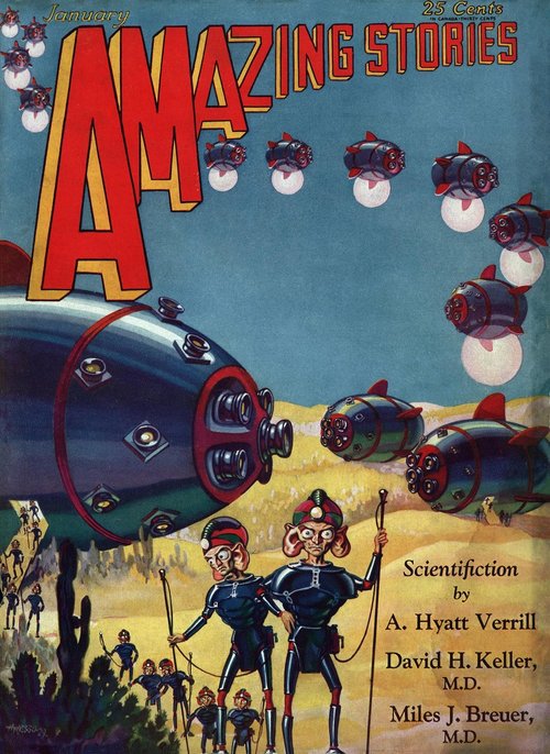 H.W. Wesso's Alien Invaders, Amazing Stories January 1930