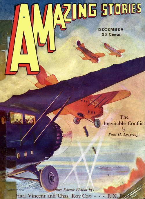 Amazing Stories Dec 1931 – 'The Inevitable Conflict' Aerial Battle Cover