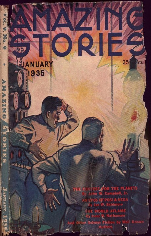 Energy Experiment Gone Wrong — Amazing Stories January 1935 Cover