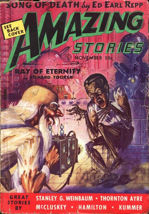 Ray of Eternity: Mad Scientist Aging Victim, Amazing Stories Nov 1938