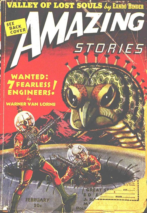 Giant Insectoid Alien Menaces Spacemen – Amazing Stories Feb 1939