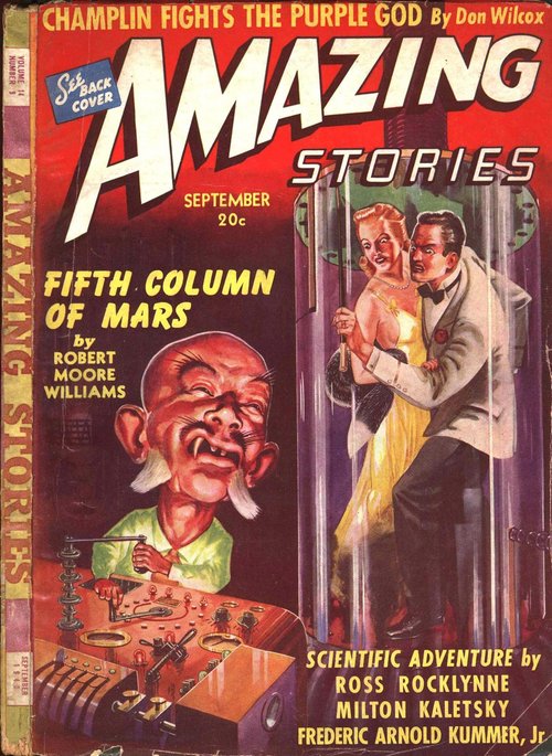 Fifth Column of Mars — Amazing Stories September 1940 Pulp Cover