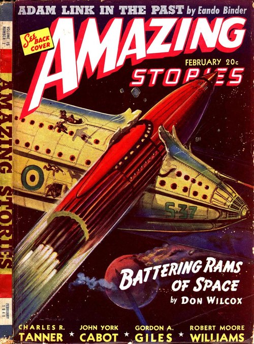 Battering Rams of Space – Amazing Stories Feb 1941 Space Combat Cover