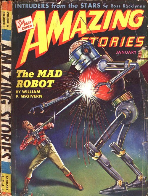 The Mad Robot vs. Human Fighter, Amazing Stories January 1944